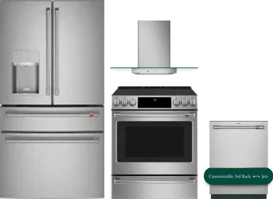 4 Piece Package Includes Refrigerator, Range, Hood And Dishwasher