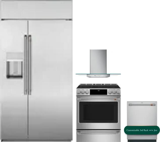 4 Piece Package Includes Refrigerator, Range, Hood And Dishwasher