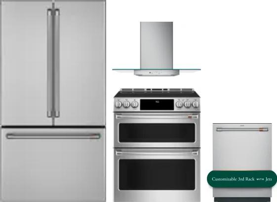 4 Piece Package Includes Refrigerator, Range, Hood And Dishwasher