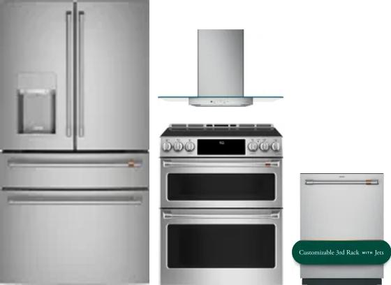 4 Piece Package Includes Refrigerator, Range, Hood And Dishwasher