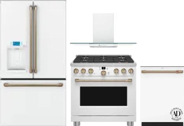 4 Piece Package Includes Refrigerator, Range, Hood And Dishwasher