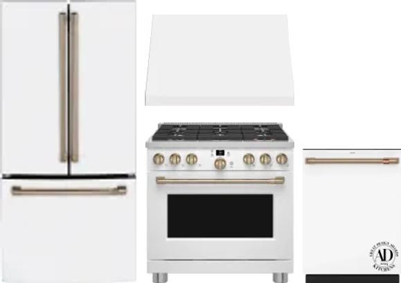4 Piece Package Includes Refrigerator, Range, Hood And Dishwasher