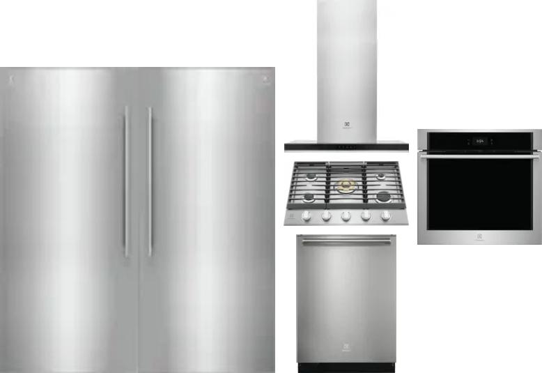 6 Piece Package Includes Refrigerator, Freezer, Cooktop, Wall Oven, Hood And Dishwasher