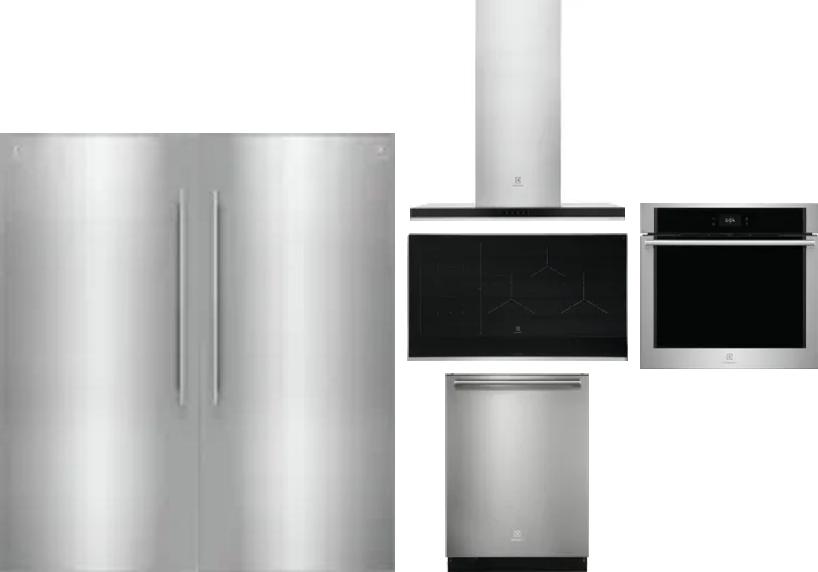 6 Piece Package Includes Refrigerator, Freezer, Cooktop, Wall Oven, Hood And Dishwasher