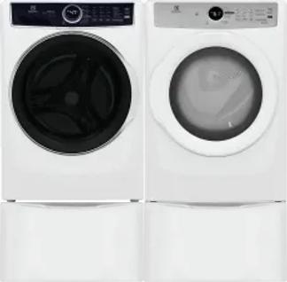 Side by Side Washer & Dryer Set on Pedestals