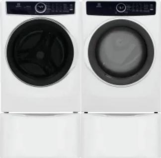 Side by Side Washer & Dryer Set on Pedestals