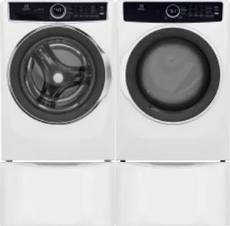 Side by Side Washer & Dryer Set on Pedestals