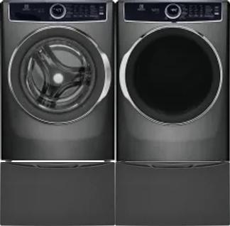 Side by Side Washer & Dryer Set on Pedestals