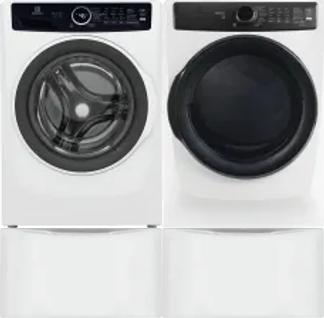 Side by Side Washer & Dryer Set on Pedestals