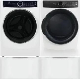 Side by Side Washer & Dryer Set on Pedestals