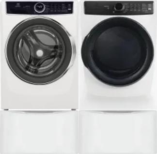 Side by Side Washer & Dryer Set on Pedestals