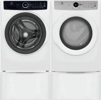 Side by Side Washer & Dryer Set on Pedestals