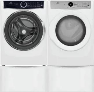 Side by Side Washer & Dryer Set on Pedestals