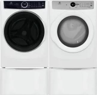 Side by Side Washer & Dryer Set on Pedestals