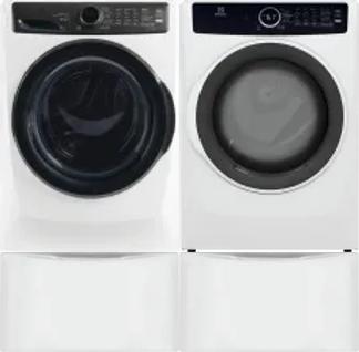Side by Side Washer & Dryer Set on Pedestals
