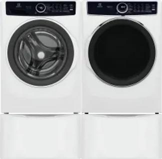 Side by Side Washer & Dryer Set on Pedestals