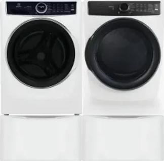 Side by Side Washer & Dryer Set on Pedestals