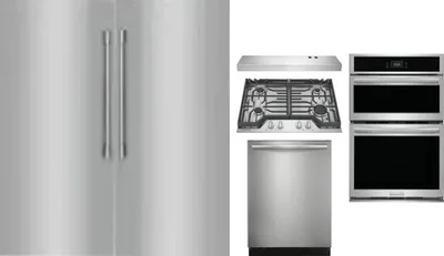 6 Piece Package Includes Refrigerator, Freezer, Cooktop, Wall Oven, Hood And Dishwasher