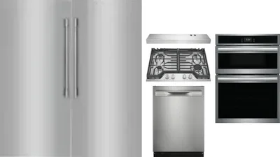6 Piece Package Includes Refrigerator, Freezer, Cooktop, Wall Oven, Hood And Dishwasher