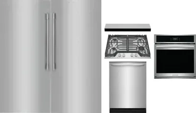 6 Piece Package Includes Refrigerator, Freezer, Cooktop, Wall Oven, Hood And Dishwasher