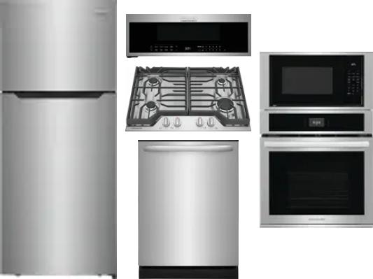 5 Piece Package Includes Refrigerator, Cooktop, Wall Oven, Microwave And Dishwasher