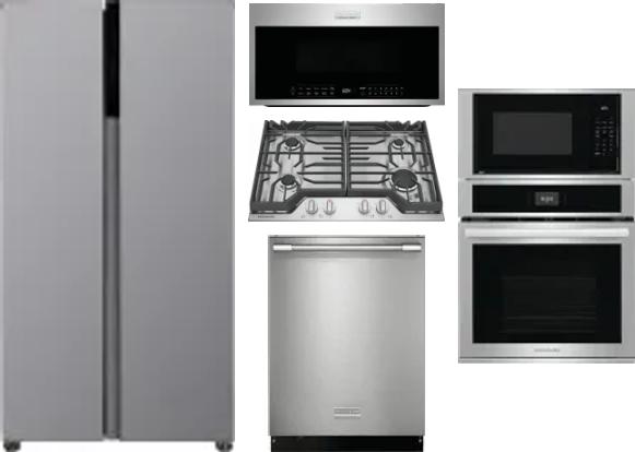 5 Piece Package Includes Refrigerator, Cooktop, Wall Oven, Microwave And Dishwasher