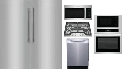 6 Piece Package Includes Refrigerator, Freezer, Cooktop, Wall Oven, Microwave And Dishwasher