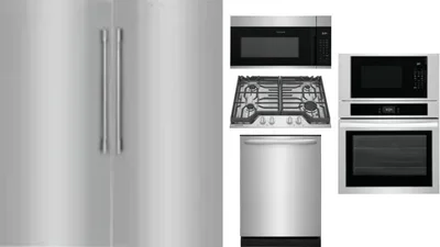 6 Piece Package Includes Refrigerator, Freezer, Cooktop, Wall Oven, Microwave And Dishwasher