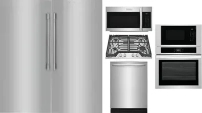 6 Piece Package Includes Refrigerator, Freezer, Cooktop, Wall Oven, Microwave And Dishwasher