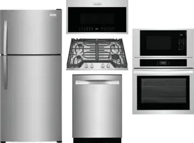 5 Piece Package Includes Refrigerator, Cooktop, Wall Oven, Microwave And Dishwasher