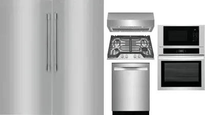 6 Piece Package Includes Refrigerator, Freezer, Cooktop, Wall Oven, Hood And Dishwasher