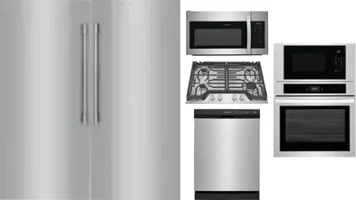 6 Piece Package Includes Refrigerator, Freezer, Cooktop, Wall Oven, Microwave And Dishwasher
