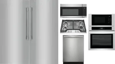 6 Piece Package Includes Refrigerator, Freezer, Cooktop, Wall Oven, Microwave And Dishwasher
