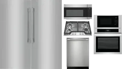 6 Piece Package Includes Refrigerator, Freezer, Cooktop, Wall Oven, Microwave And Dishwasher