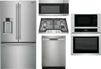5 Piece Package Includes Refrigerator, Cooktop, Wall Oven, Microwave And Dishwasher