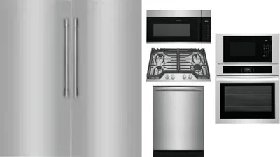 6 Piece Package Includes Refrigerator, Freezer, Cooktop, Wall Oven, Microwave And Dishwasher