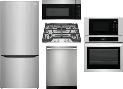 5 Piece Package Includes Refrigerator, Cooktop, Wall Oven, Microwave And Dishwasher