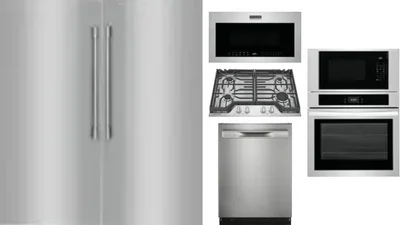 6 Piece Package Includes Refrigerator, Freezer, Cooktop, Wall Oven, Microwave And Dishwasher