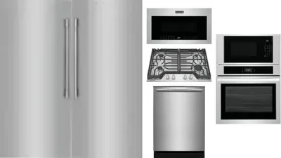 6 Piece Package Includes Refrigerator, Freezer, Cooktop, Wall Oven, Microwave And Dishwasher