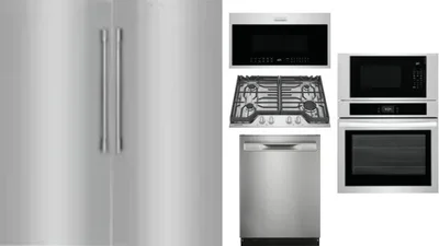 6 Piece Package Includes Refrigerator, Freezer, Cooktop, Wall Oven, Microwave And Dishwasher