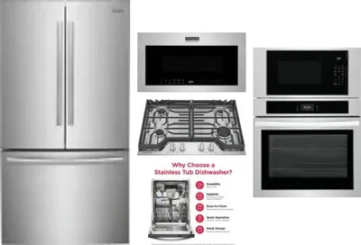 5 Piece Package Includes Refrigerator, Cooktop, Wall Oven, Microwave And Dishwasher