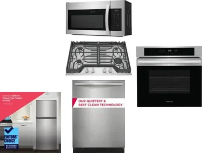 5 Piece Package Includes Refrigerator, Cooktop, Wall Oven, Microwave And Dishwasher