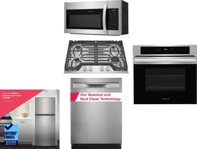 5 Piece Package Includes Refrigerator, Cooktop, Wall Oven, Microwave And Dishwasher