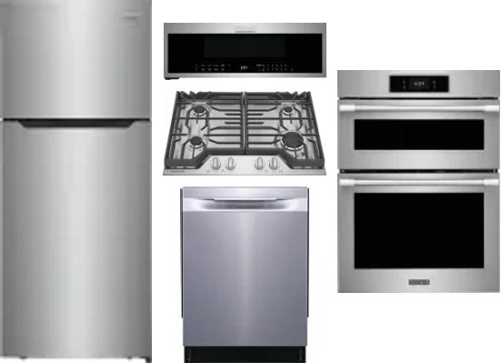 5 Piece Package Includes Refrigerator, Cooktop, Wall Oven, Microwave And Dishwasher
