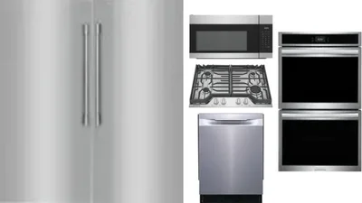 6 Piece Package Includes Refrigerator, Freezer, Cooktop, Wall Oven, Microwave And Dishwasher