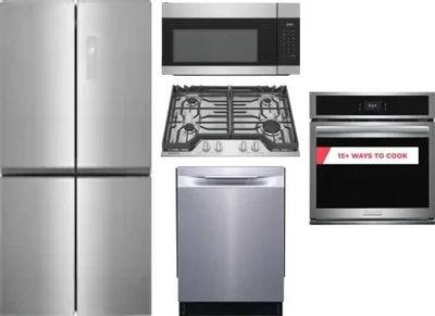 5 Piece Package Includes Refrigerator, Cooktop, Wall Oven, Microwave And Dishwasher