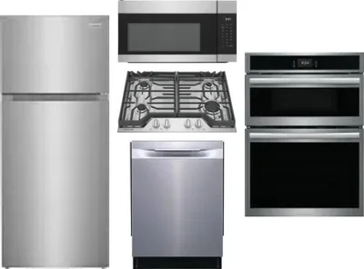 5 Piece Package Includes Refrigerator, Cooktop, Wall Oven, Microwave And Dishwasher