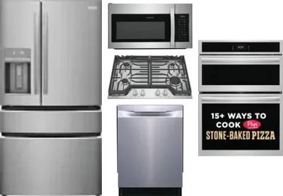 5 Piece Package Includes Refrigerator, Cooktop, Wall Oven, Microwave And Dishwasher