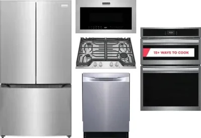 5 Piece Package Includes Refrigerator, Cooktop, Wall Oven, Microwave And Dishwasher