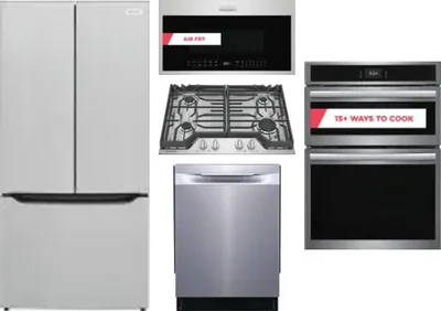5 Piece Package Includes Refrigerator, Cooktop, Wall Oven, Microwave And Dishwasher